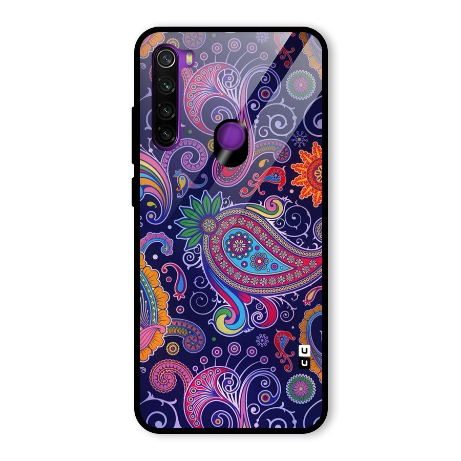 Mehendi Pattern Glass Back Case for Redmi Note 8