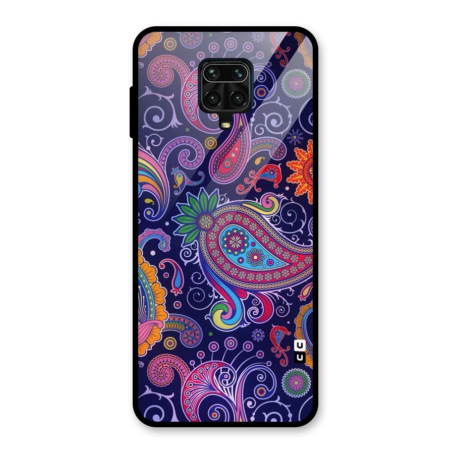 Mehendi Pattern Glass Back Case for Redmi Note 9 Pro