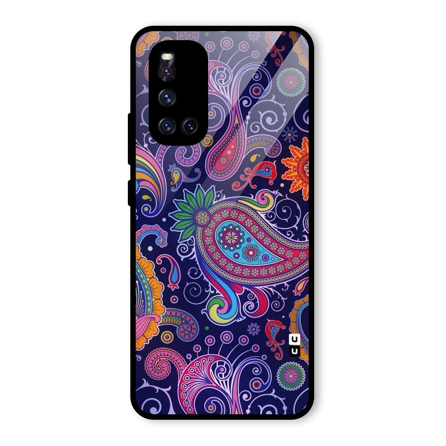 Mehendi Pattern Glass Back Case for Vivo V19