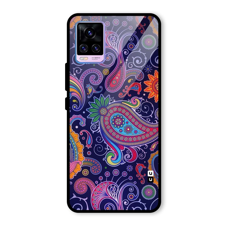 Mehendi Pattern Glass Back Case for Vivo V20 Pro