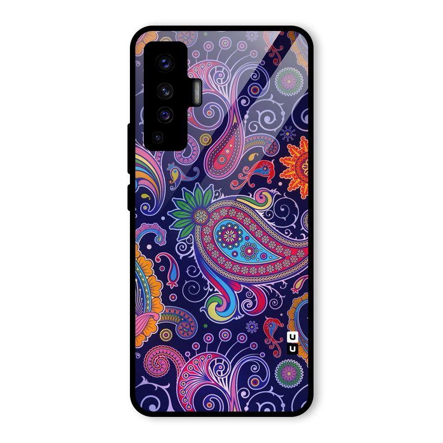 Mehendi Pattern Glass Back Case for Vivo X50