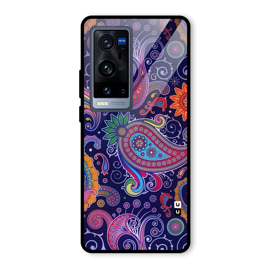 Mehendi Pattern Glass Back Case for Vivo X60 Pro Plus
