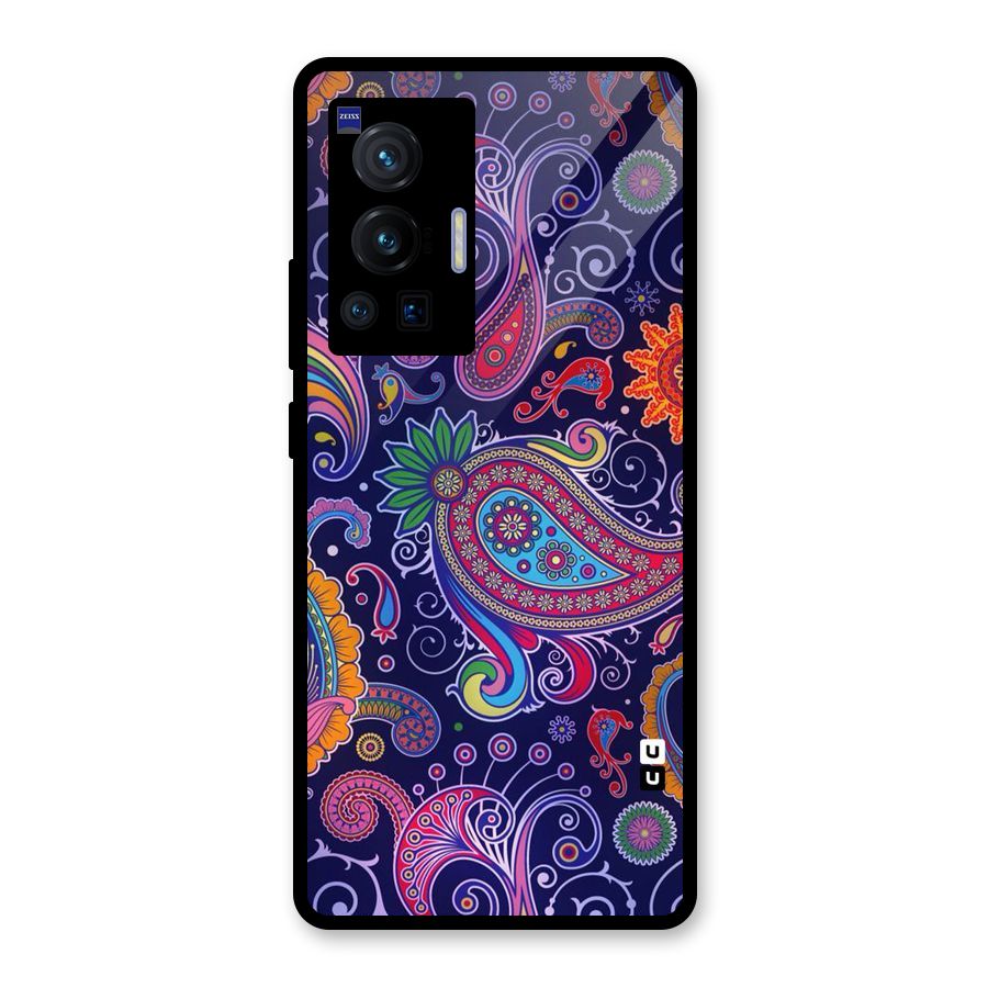 Mehendi Pattern Glass Back Case for Vivo X70 Pro