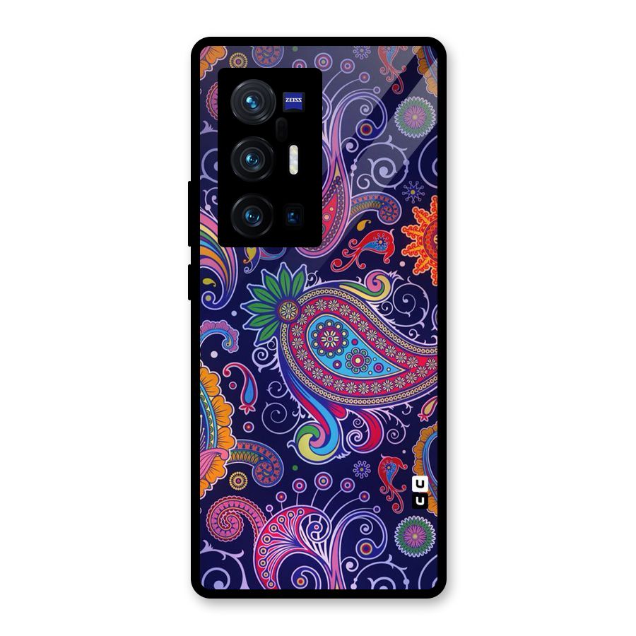 Mehendi Pattern Glass Back Case for Vivo X70 Pro Plus