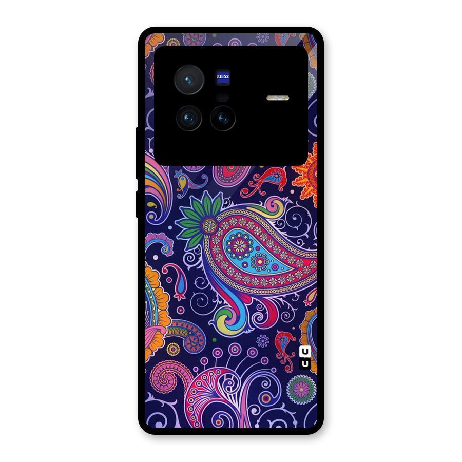 Mehendi Pattern Glass Back Case for Vivo X80