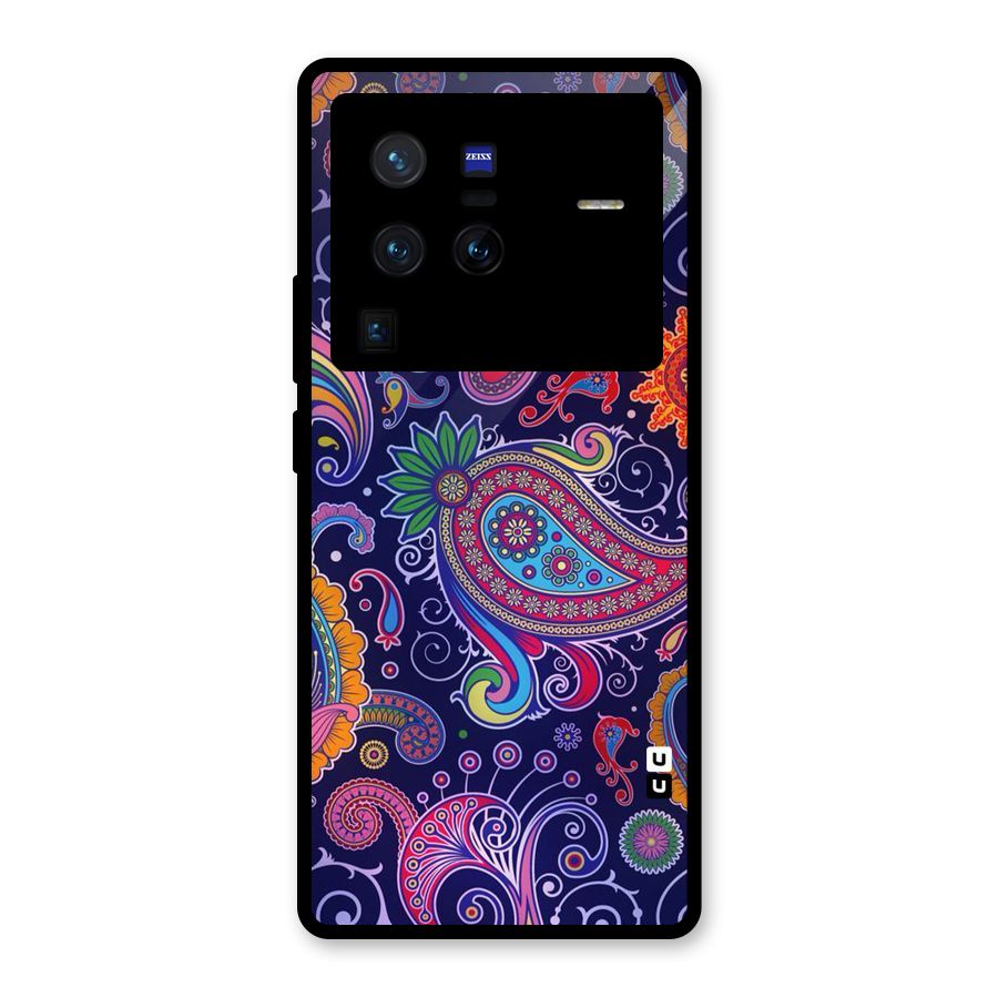 Mehendi Pattern Glass Back Case for Vivo X80 Pro