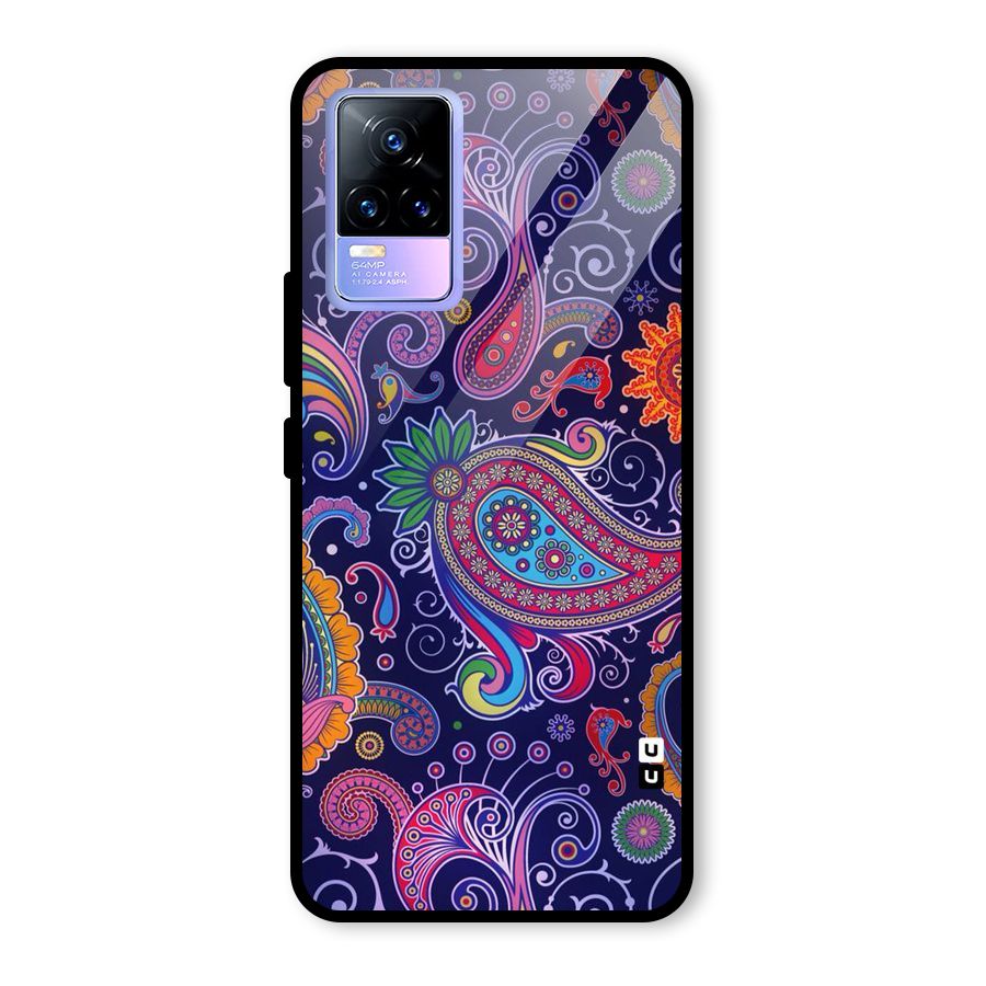 Mehendi Pattern Glass Back Case for Vivo Y73
