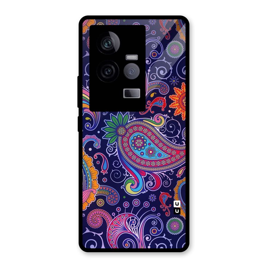 Mehendi Pattern Glass Back Case for Vivo iQOO 11 5G