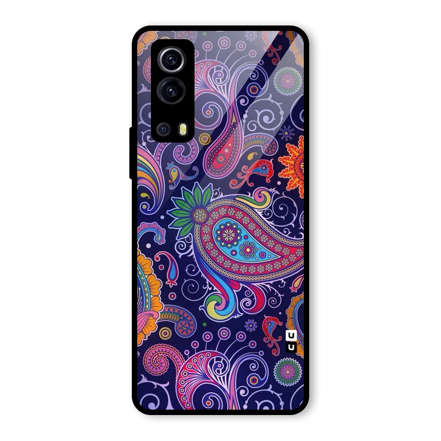 Mehendi Pattern Glass Back Case for Vivo iQOO Z3