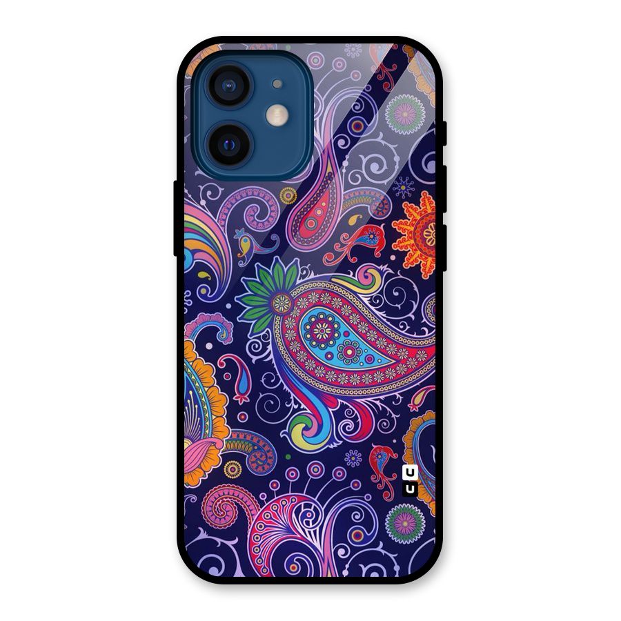Mehendi Pattern Glass Back Case for iPhone 12 Mini