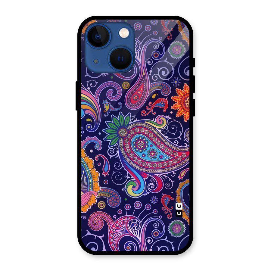 Mehendi Pattern Glass Back Case for iPhone 13 Mini