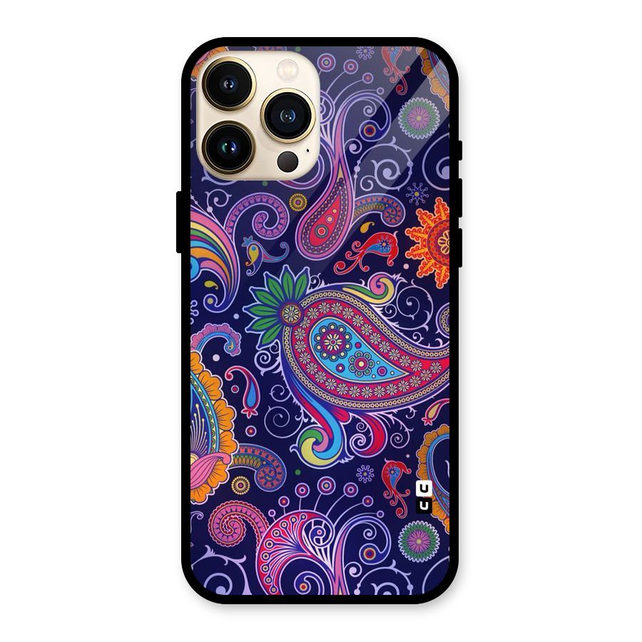 Mehendi Pattern Glass Back Case for iPhone 13 Pro Max