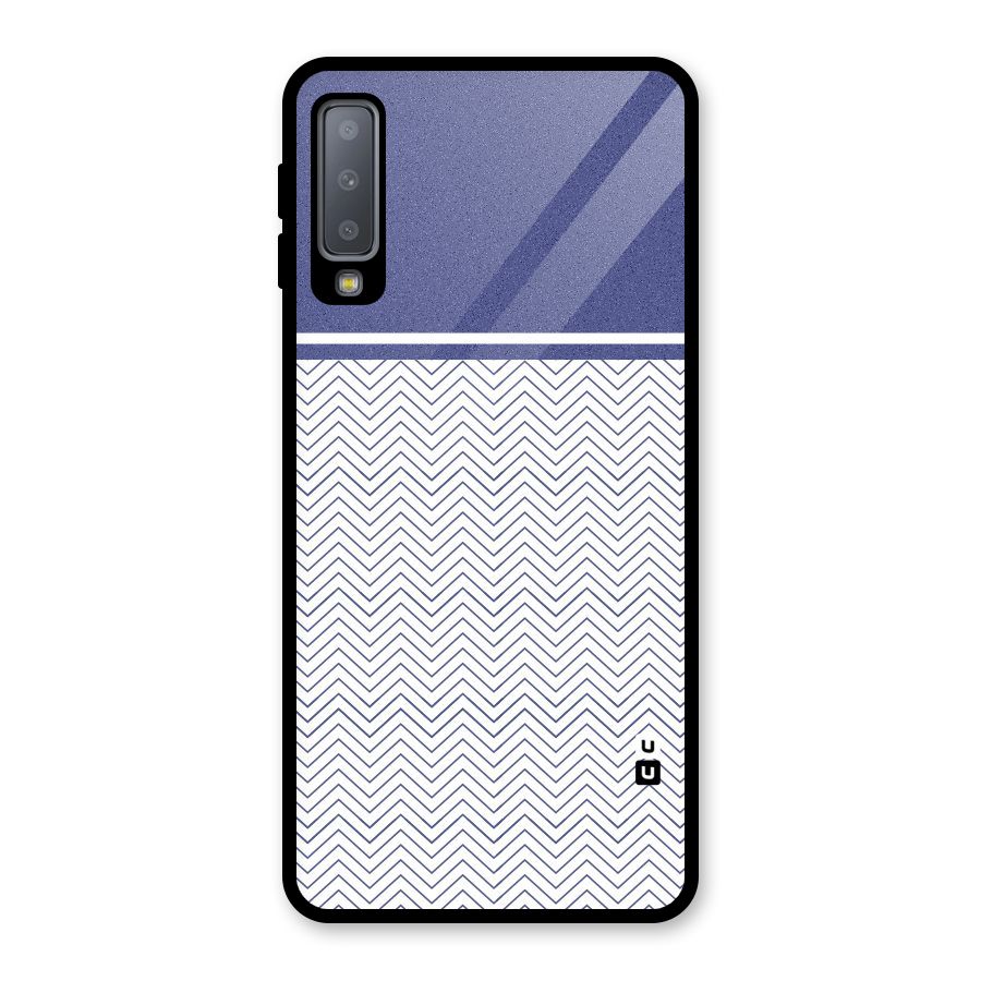 Melange Striped Pattern Glass Back Case for Galaxy A7 (2018)