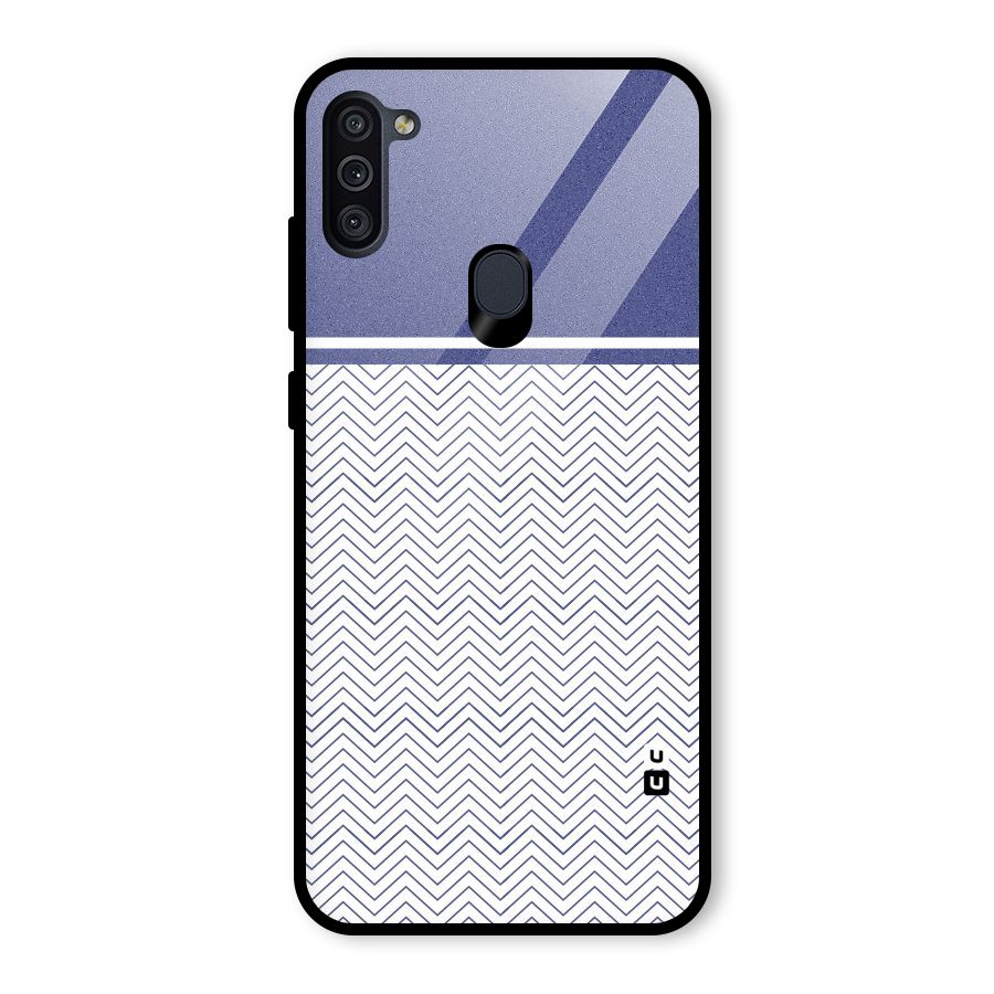 Melange Striped Pattern Glass Back Case for Galaxy M11