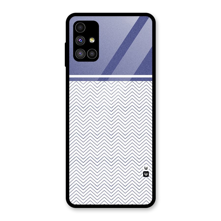 Melange Striped Pattern Glass Back Case for Galaxy M51