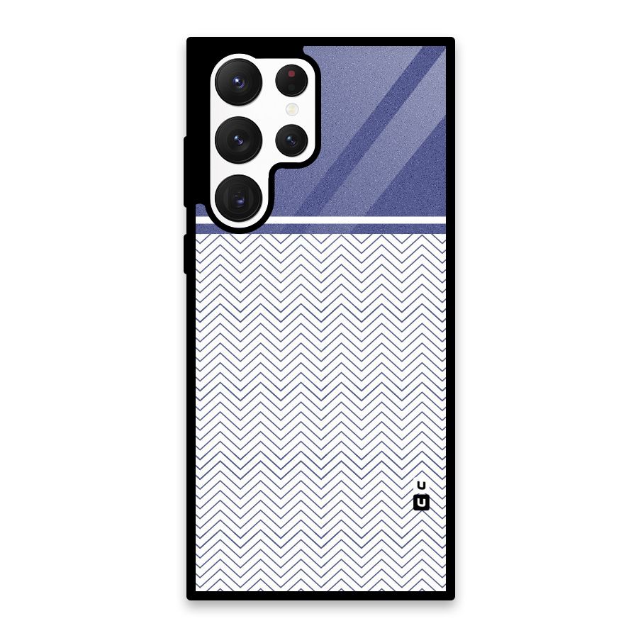 Melange Striped Pattern Glass Back Case for Galaxy S22 Ultra 5G