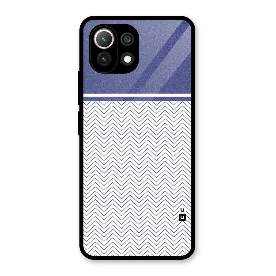 Melange Striped Pattern Glass Back Case for Mi 11 Lite NE 5G