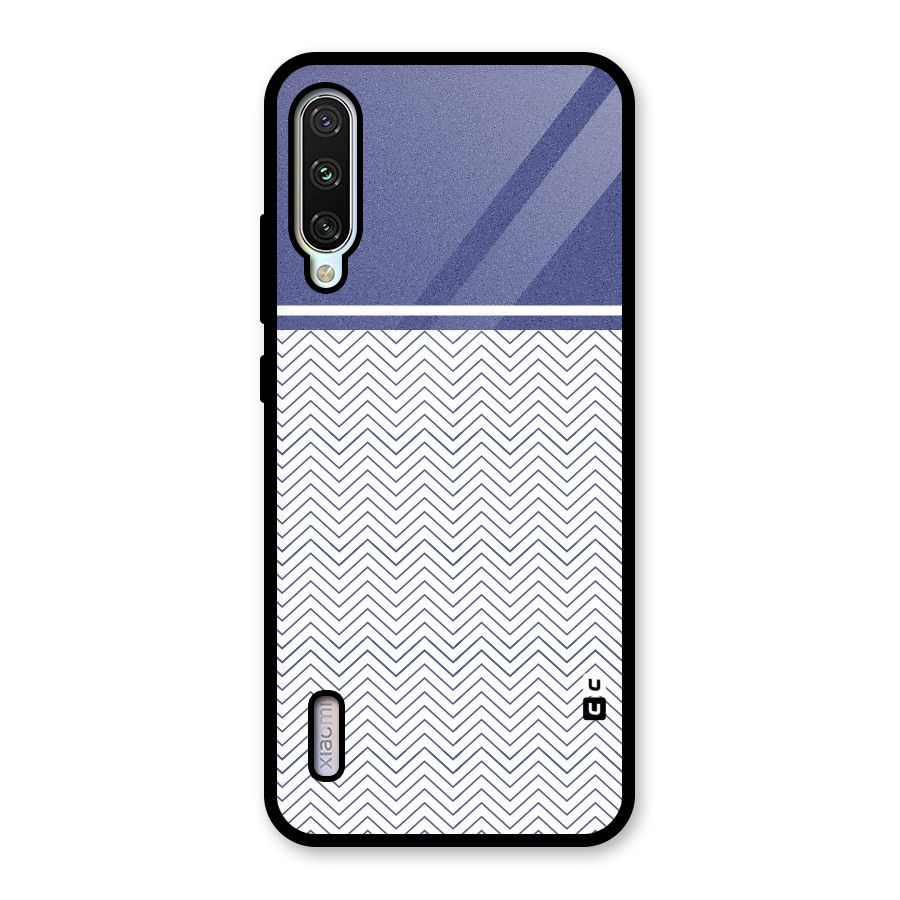 Melange Striped Pattern Glass Back Case for Mi A3