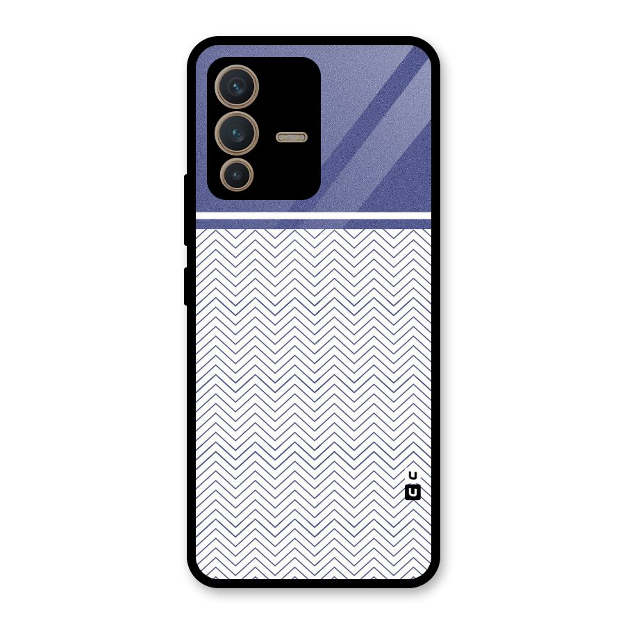 Melange Striped Pattern Glass Back Case for Vivo V23 5G
