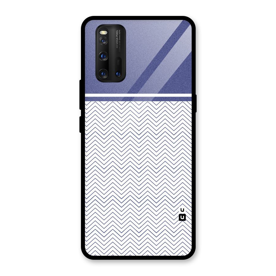 Melange Striped Pattern Glass Back Case for Vivo iQOO 3