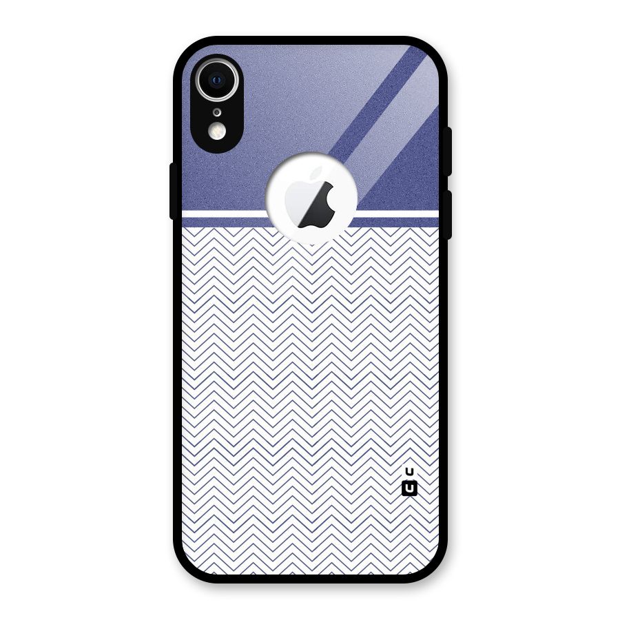 Melange Striped Pattern Glass Back Case for iPhone XR Logo Cut
