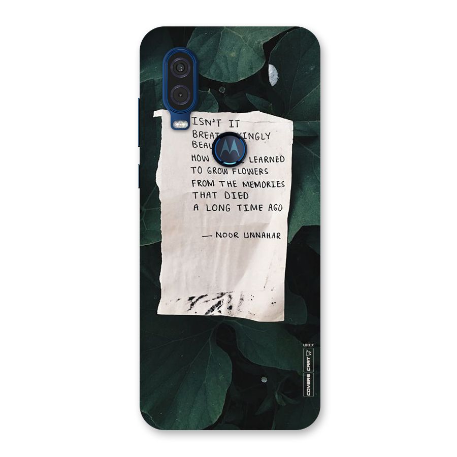 Memories Back Case for Motorola One Vision