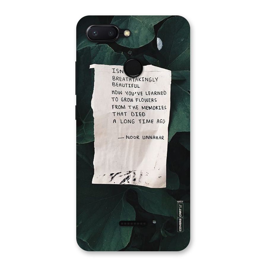 Memories Back Case for Redmi 6