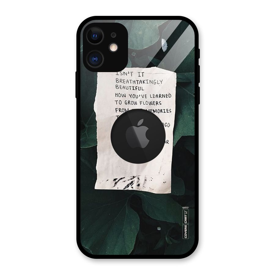 Memories Glass Back Case for iPhone 11 Logo Cut