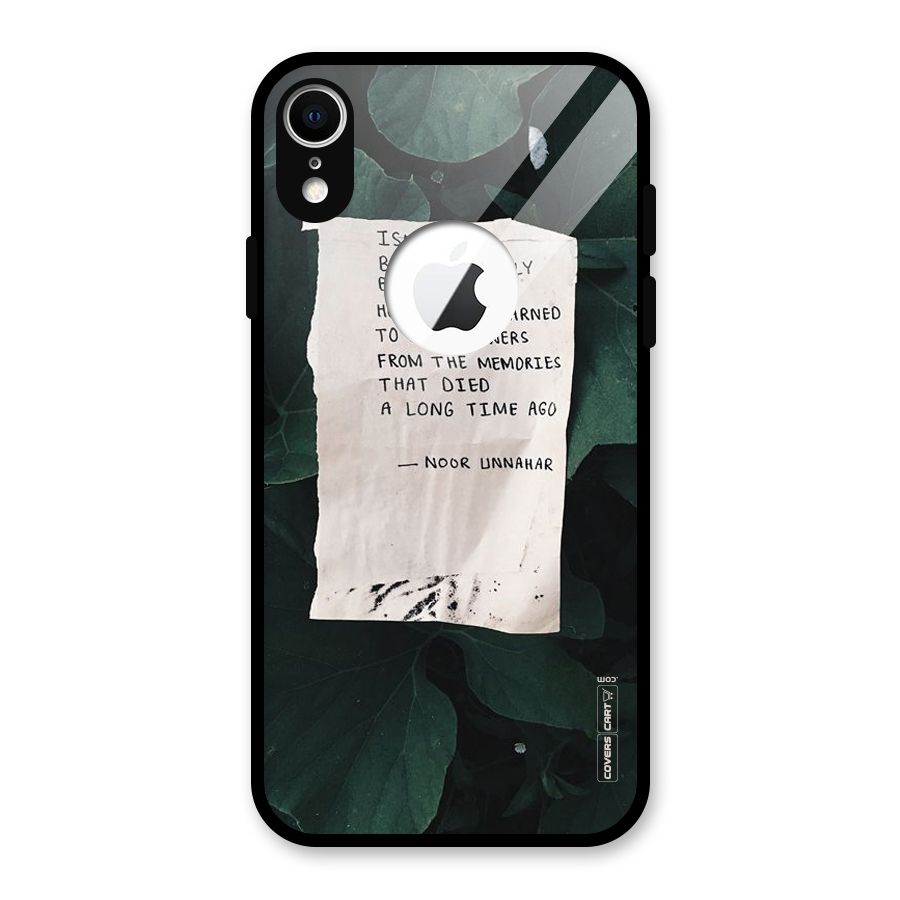 Memories Glass Back Case for iPhone XR Logo Cut