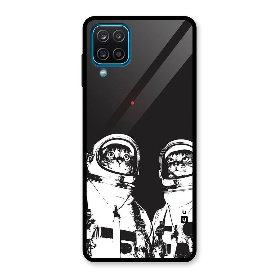 Meow Moon Glass Back Case for Galaxy A12