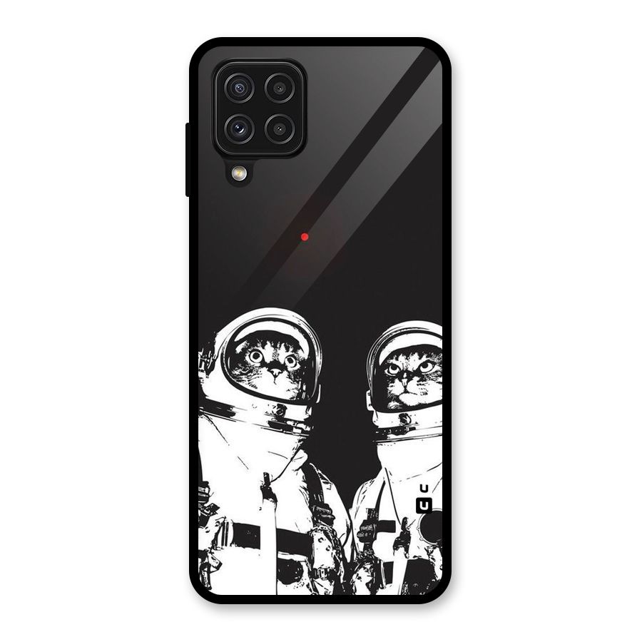 Meow Moon Glass Back Case for Galaxy A22 4G