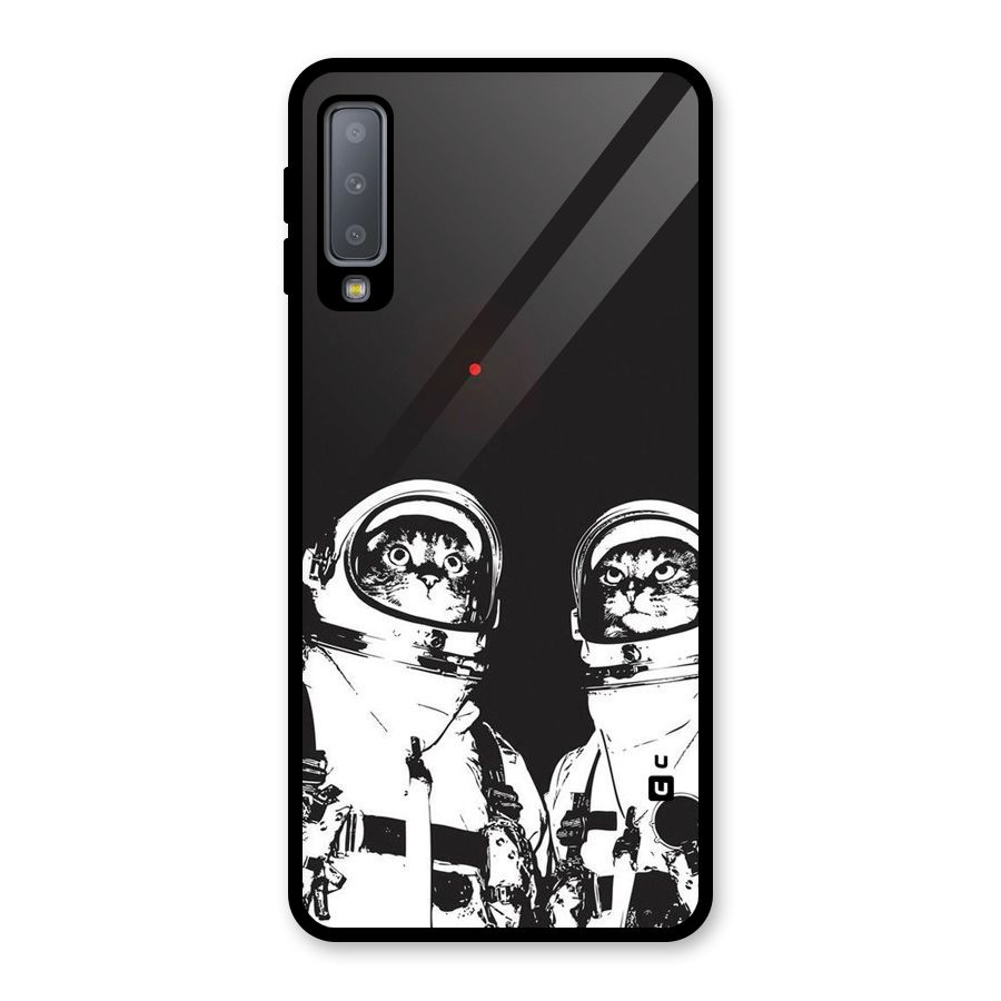 Meow Moon Glass Back Case for Galaxy A7 (2018)