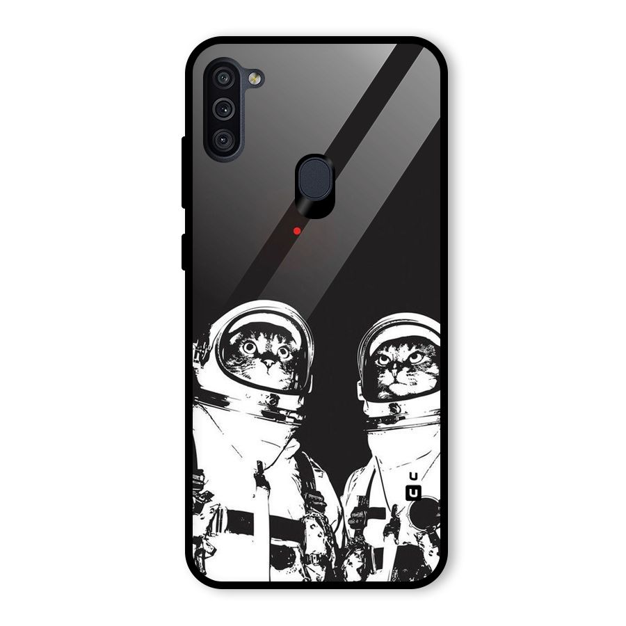 Meow Moon Glass Back Case for Galaxy M11
