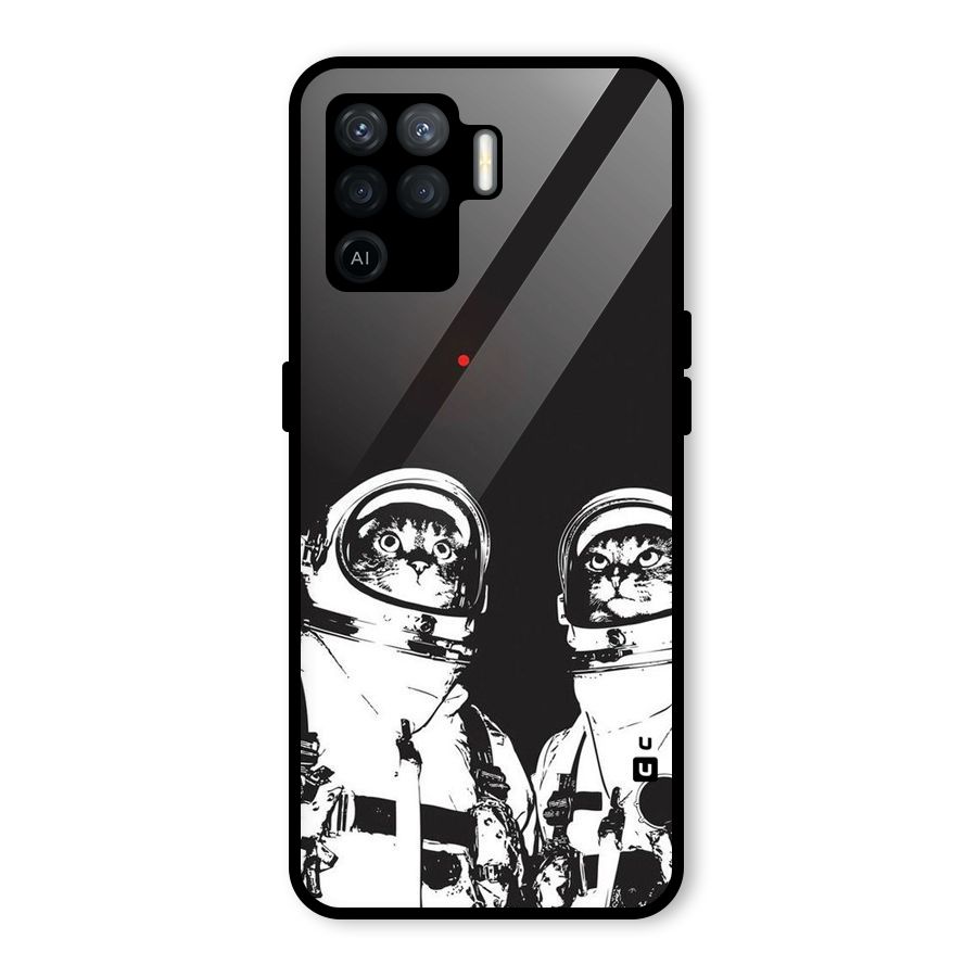 Meow Moon Glass Back Case for Oppo F19 Pro