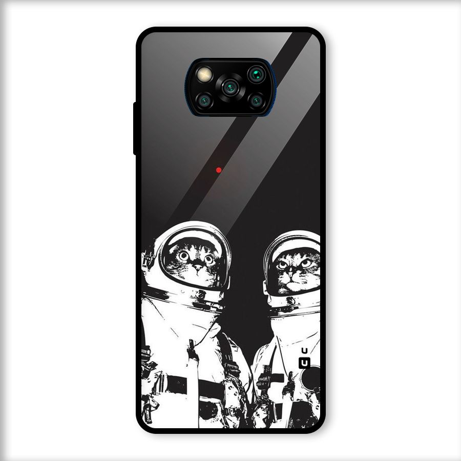 Meow Moon Glass Back Case for Poco X3