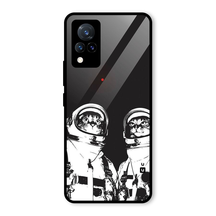 Meow Moon Glass Back Case for Vivo V21 5G
