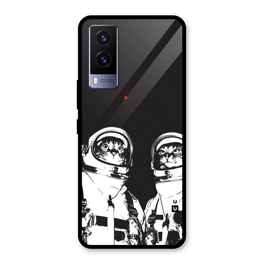 Meow Moon Glass Back Case for Vivo V21e 5G