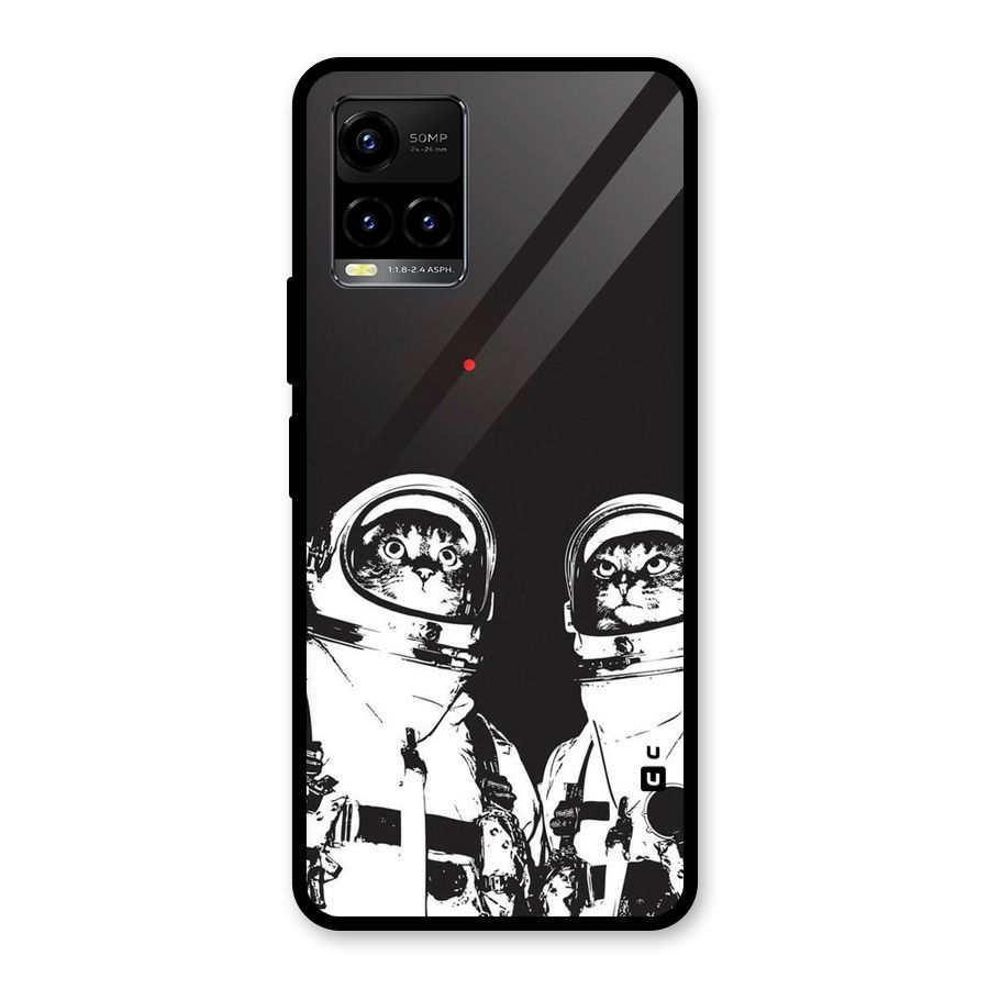 Meow Moon Glass Back Case for Vivo Y21A