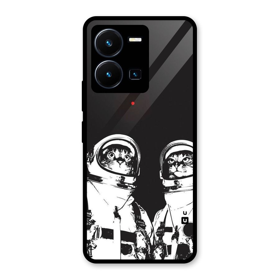 Meow Moon Glass Back Case for Vivo Y35