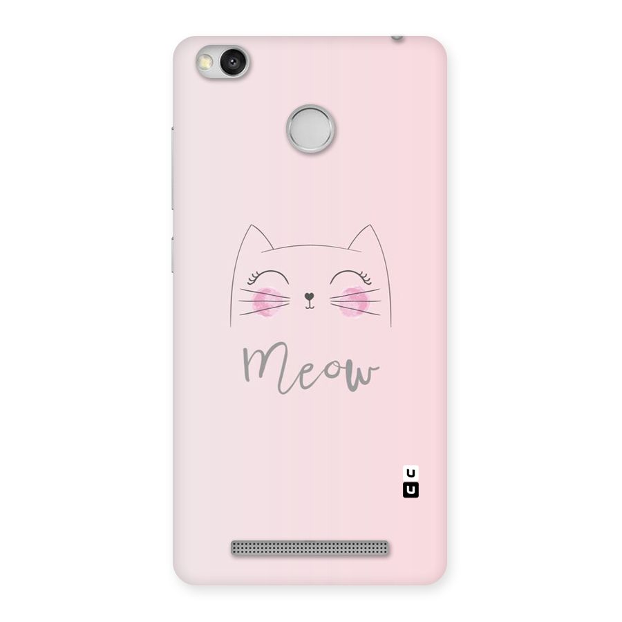 Meow Pink Back Case for Redmi 3S Prime
