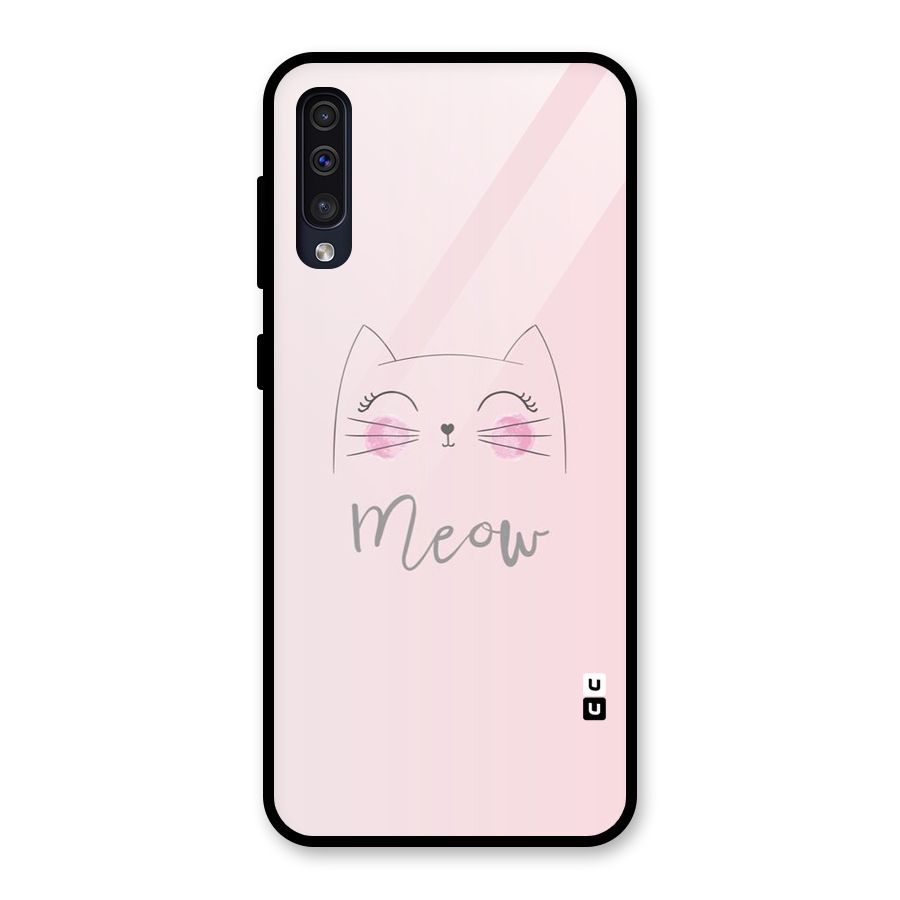 Meow Pink Glass Back Case for Galaxy A50