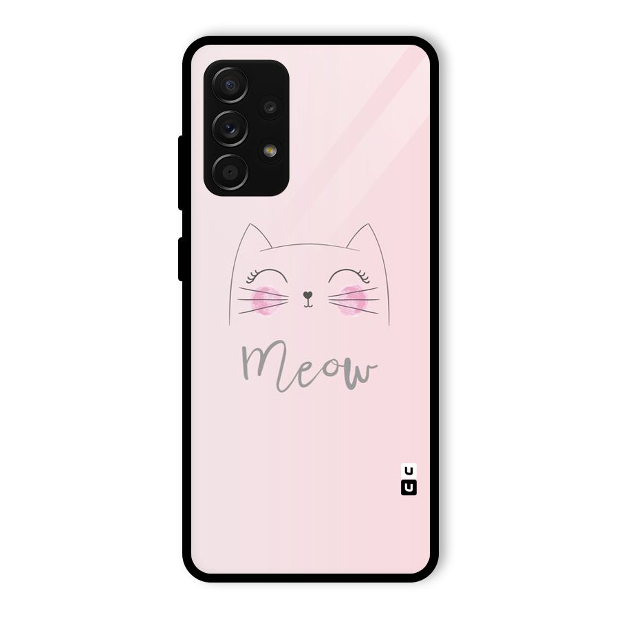 Meow Pink Glass Back Case for Galaxy A53 5G