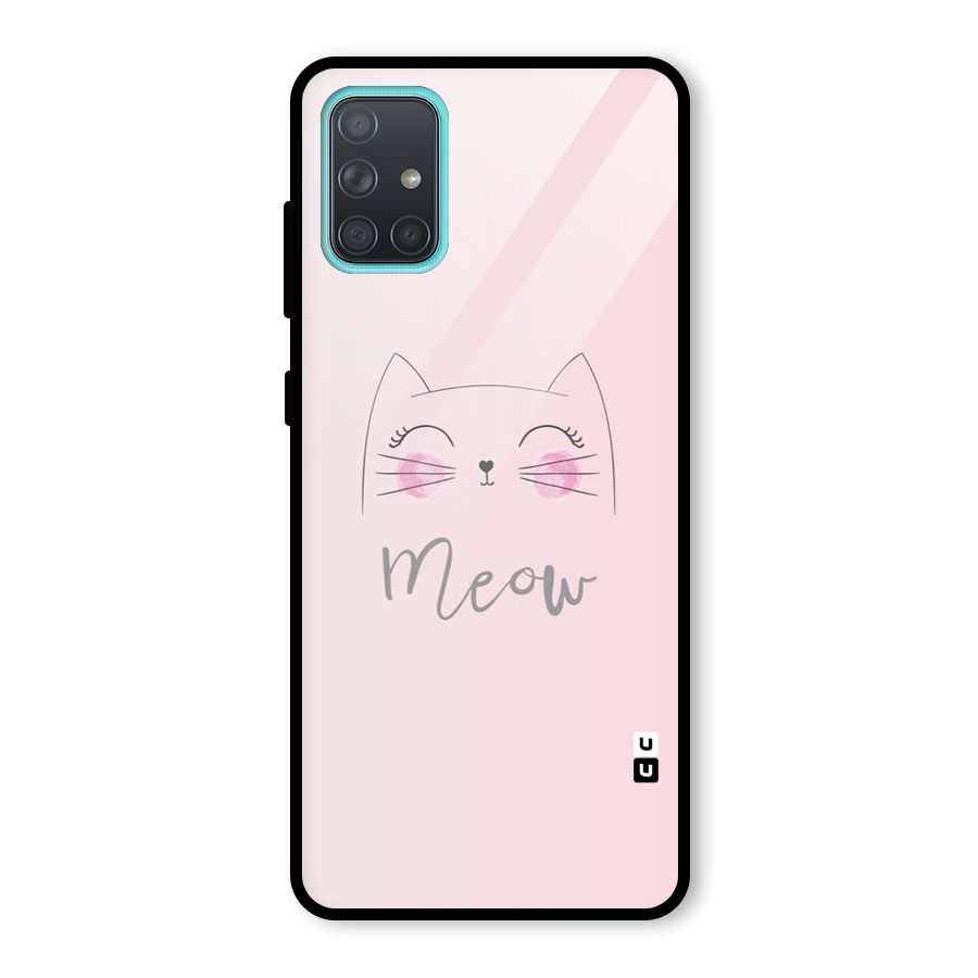 Meow Pink Glass Back Case for Galaxy A71
