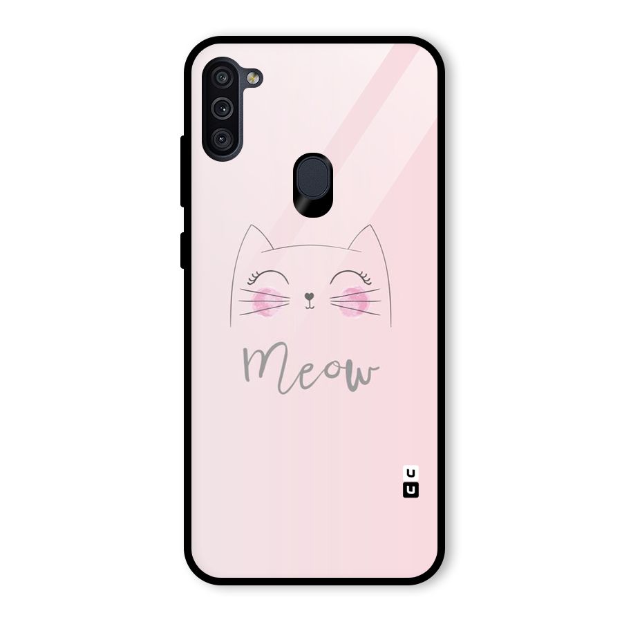 Meow Pink Glass Back Case for Galaxy M11