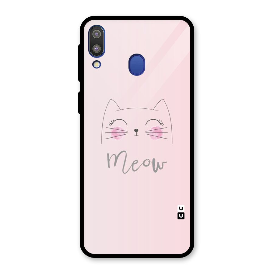 Meow Pink Glass Back Case for Galaxy M20
