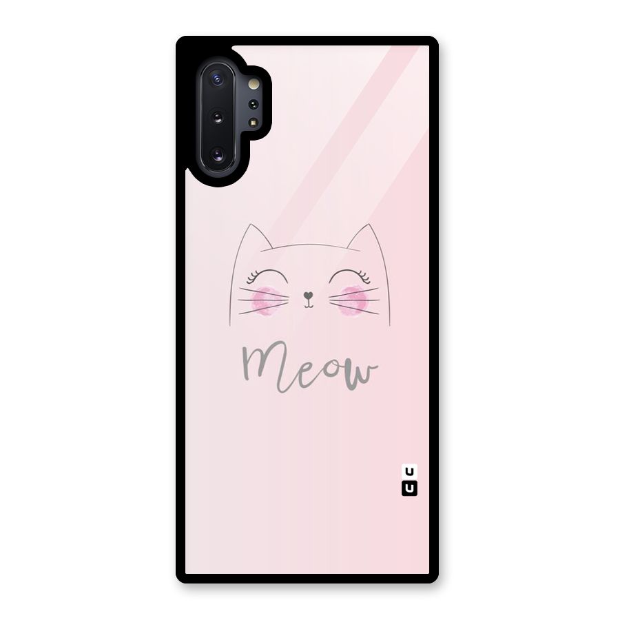 Meow Pink Glass Back Case for Galaxy Note 10 Plus