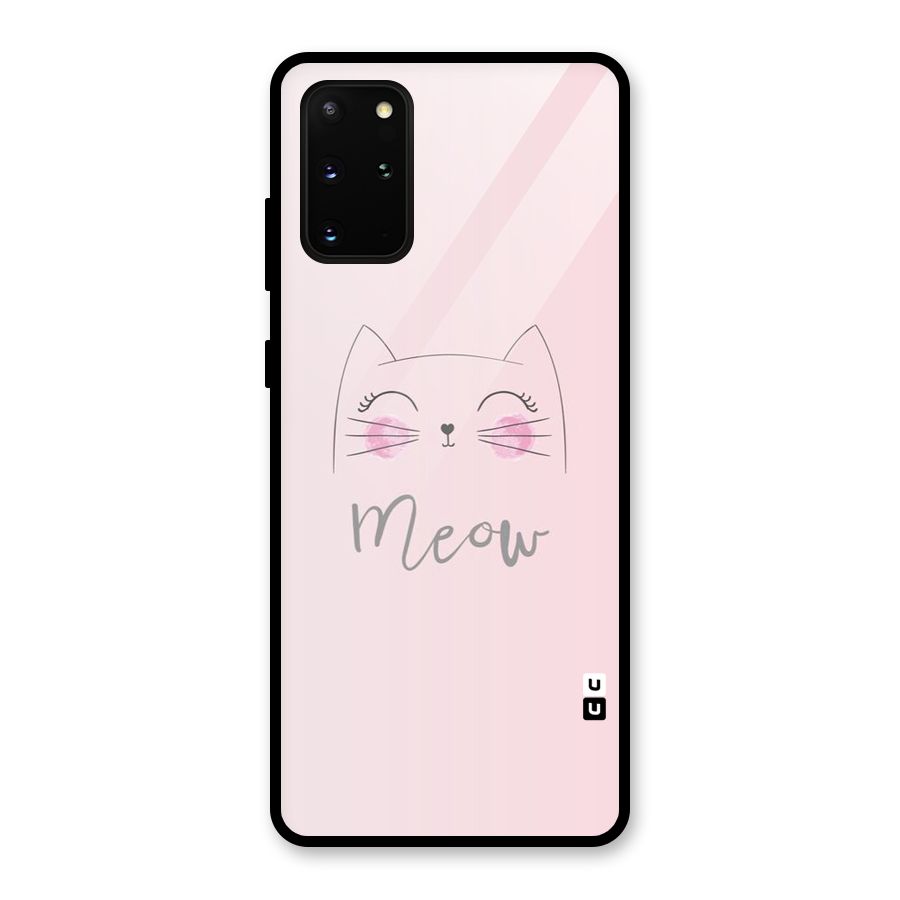 Meow Pink Glass Back Case for Galaxy S20 Plus
