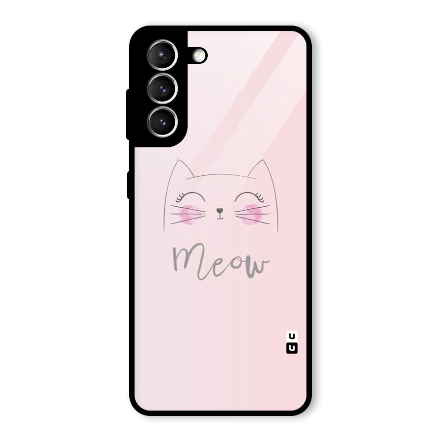 Meow Pink Glass Back Case for Galaxy S21 5G