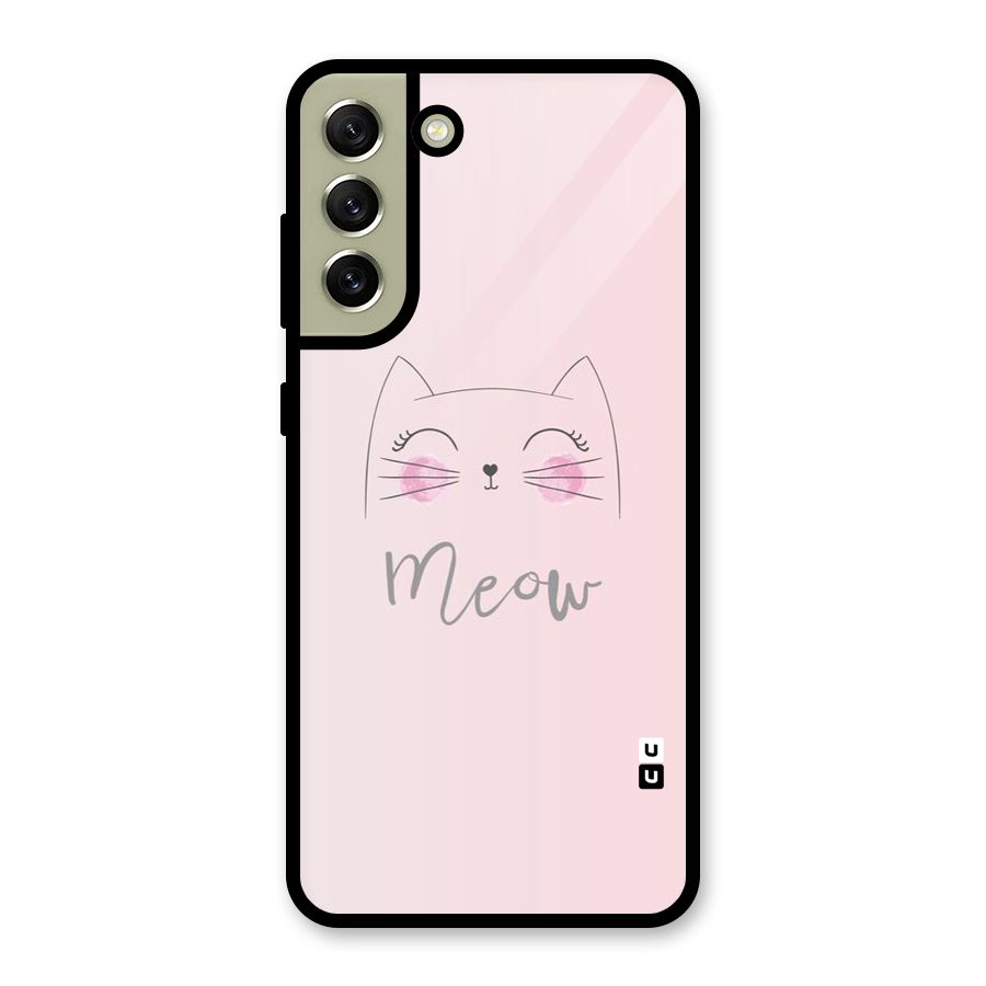 Meow Pink Glass Back Case for Galaxy S21 FE 5G