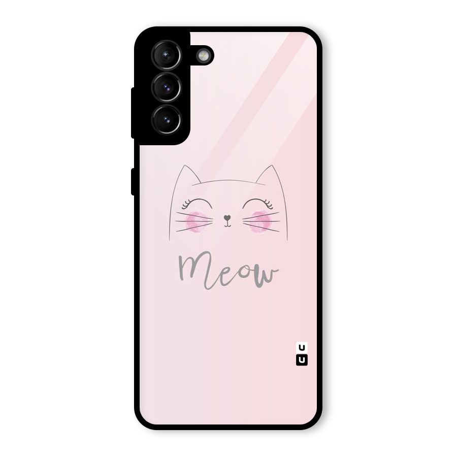 Meow Pink Glass Back Case for Galaxy S21 Plus